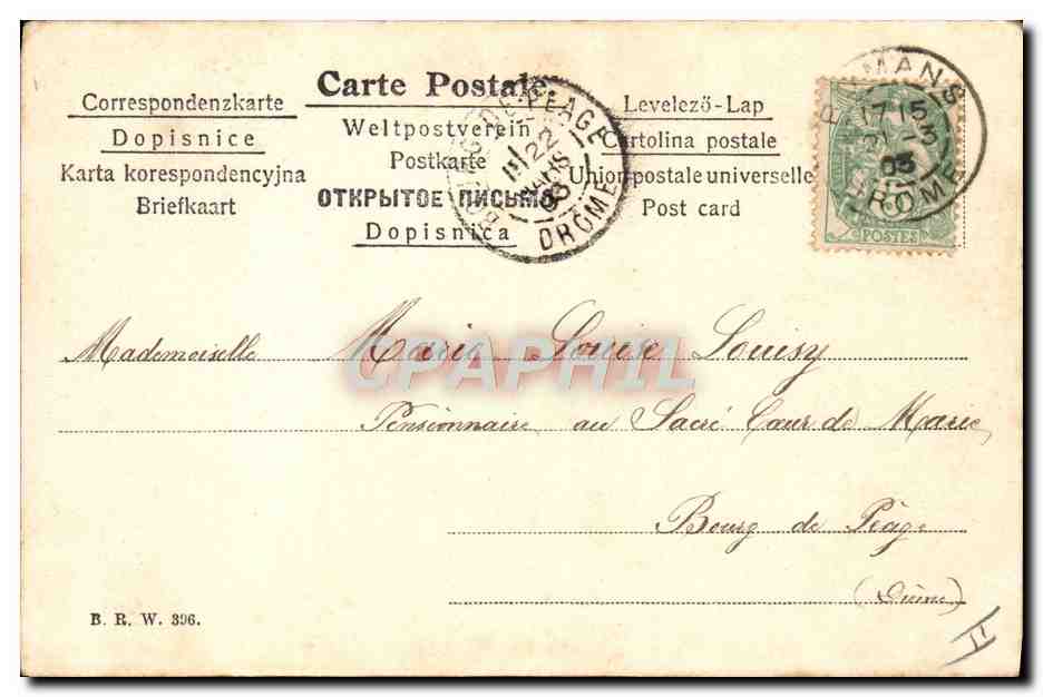 CPA Fantaisie Illustrateur Femme Colombe  — Rückseite