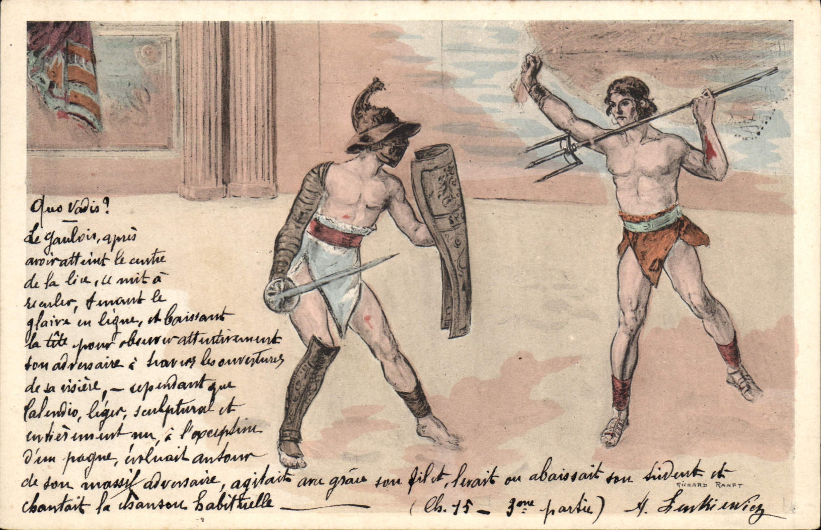 CPA Fantaisie Illustrateur Gladiateur Rome 