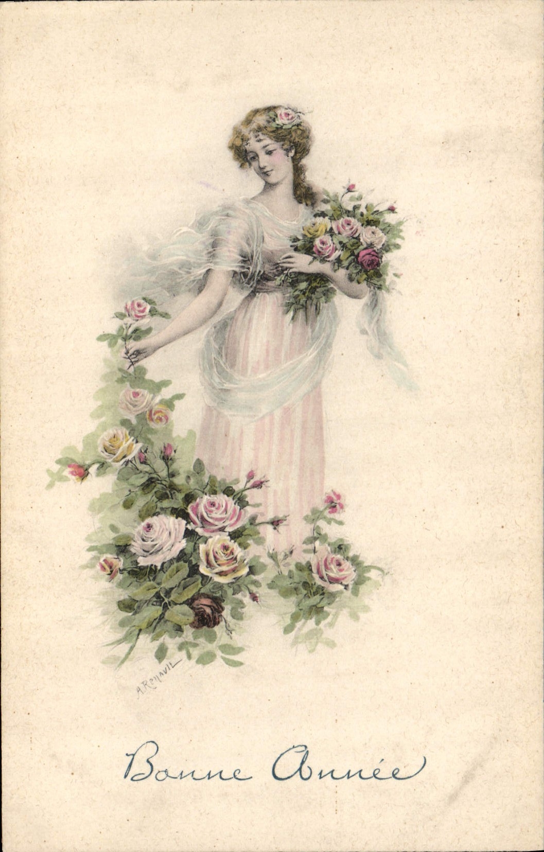 CPA Fantaisie Illustrateur Femme 