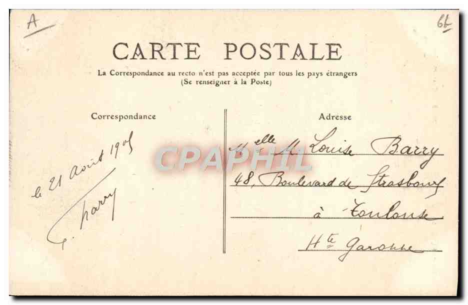 CPA Pyrenees Costume Ossalois Femme  — Verso