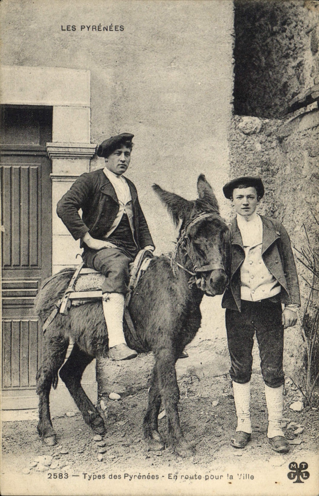 CPA Pyrenees Ane En route pour la ville Folklore
