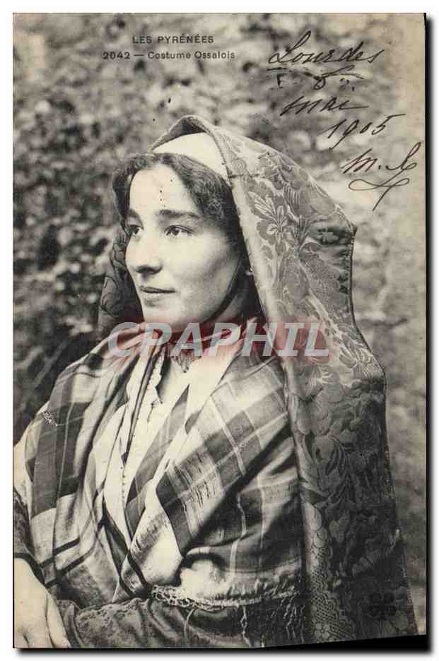 CPA Pyrenees Costume Ossalois Folklore