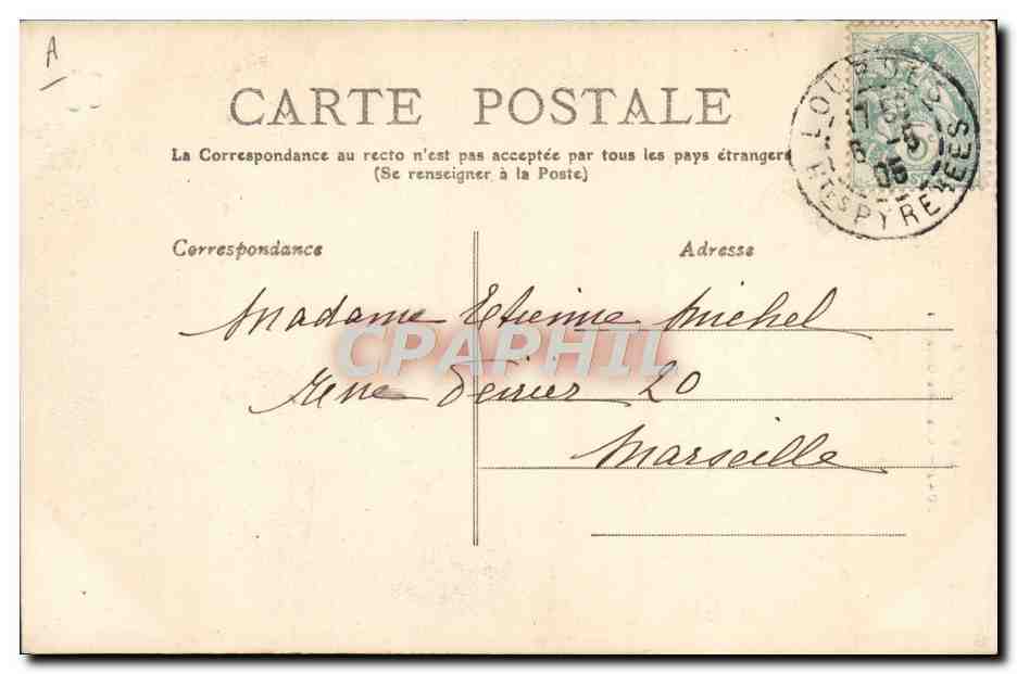 CPA Pyrenees Costume Ossalois Folklore — Verso