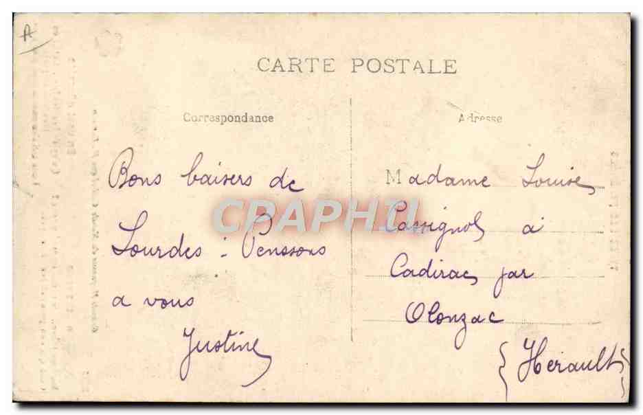 CPA Pyrenees Folklore — Verso