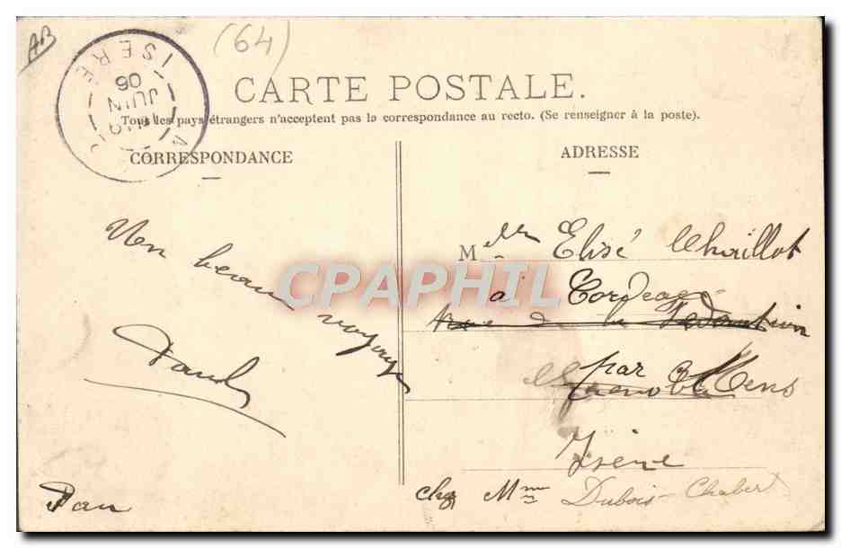 CPA Pyrenees Type Montagnard en costume de fete  — Verso