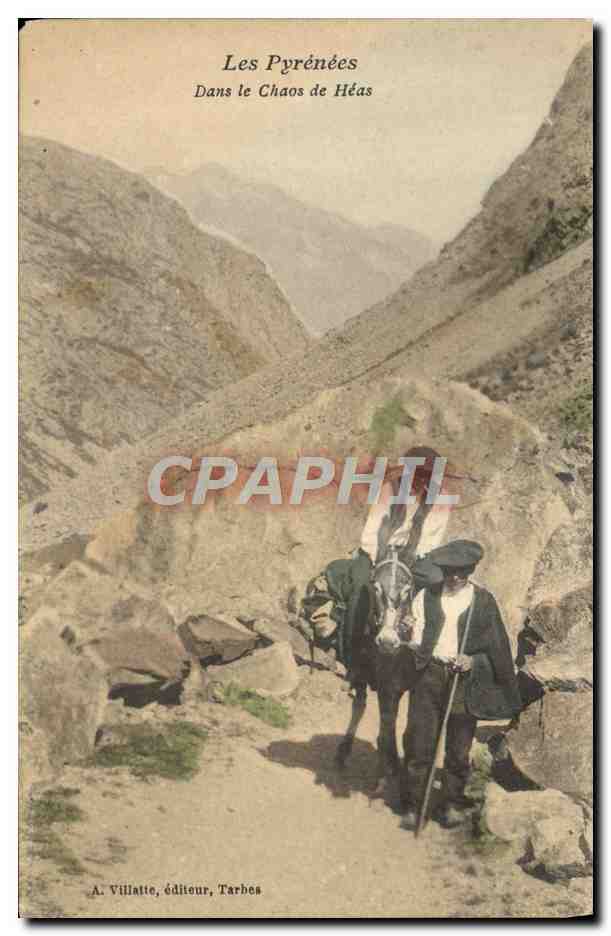 CPA Pyrenees Mule Dans le chaos de Heas 