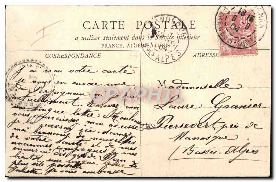 Coiffures Catalanes — Éditeur H. Kiss, n° 4158 — Verso