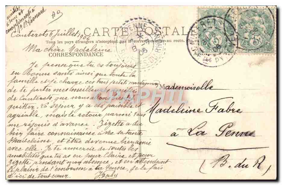 CPA Pyrenees Enfants Jeunes Ossalois en costume de fete Folklore — Verso