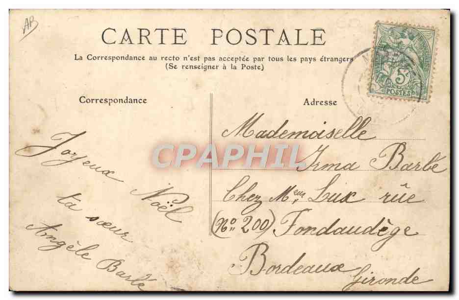 CPA Pyrenees une jeune bergere Agneau Mouton Folklore — Verso