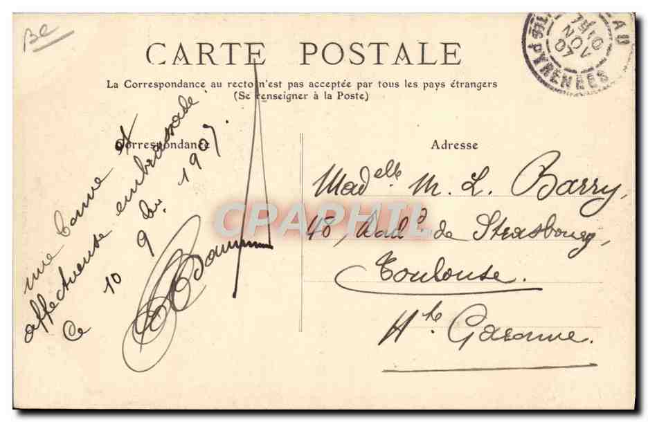 CPA Pyrenees La laitiere Folklore — Verso