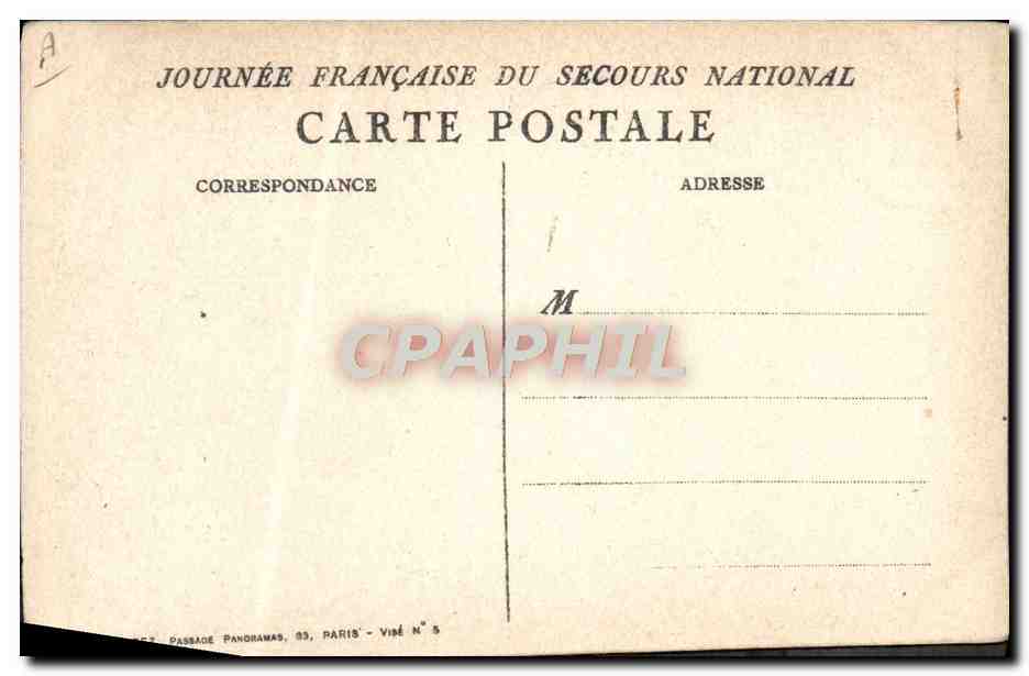 CPA Militaria Secours National  — Rückseite