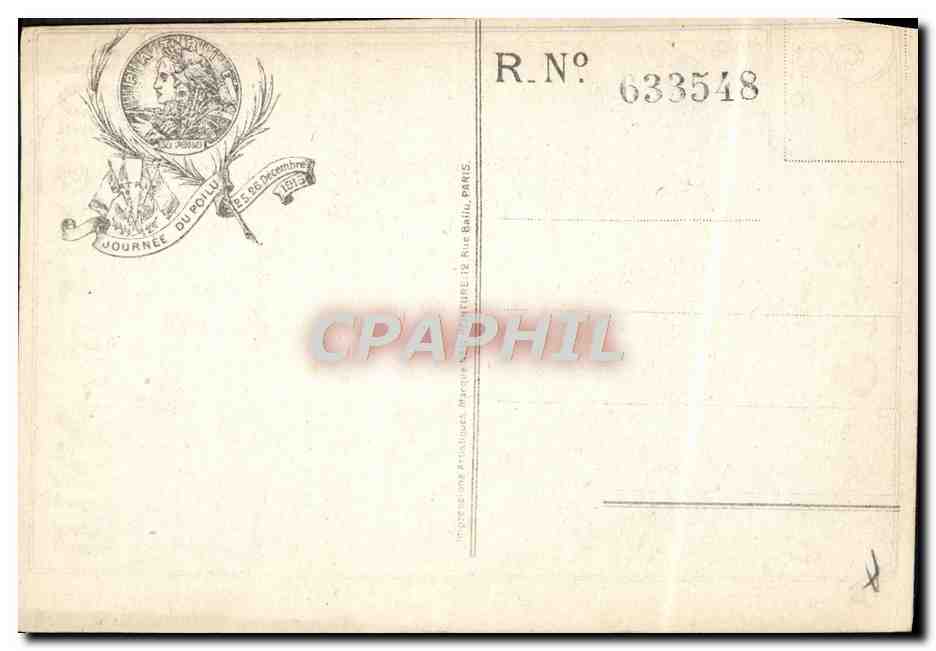 CPA Militaria Journee du Poilu 25 et 26 decembre 1915 Chien — Rückseite