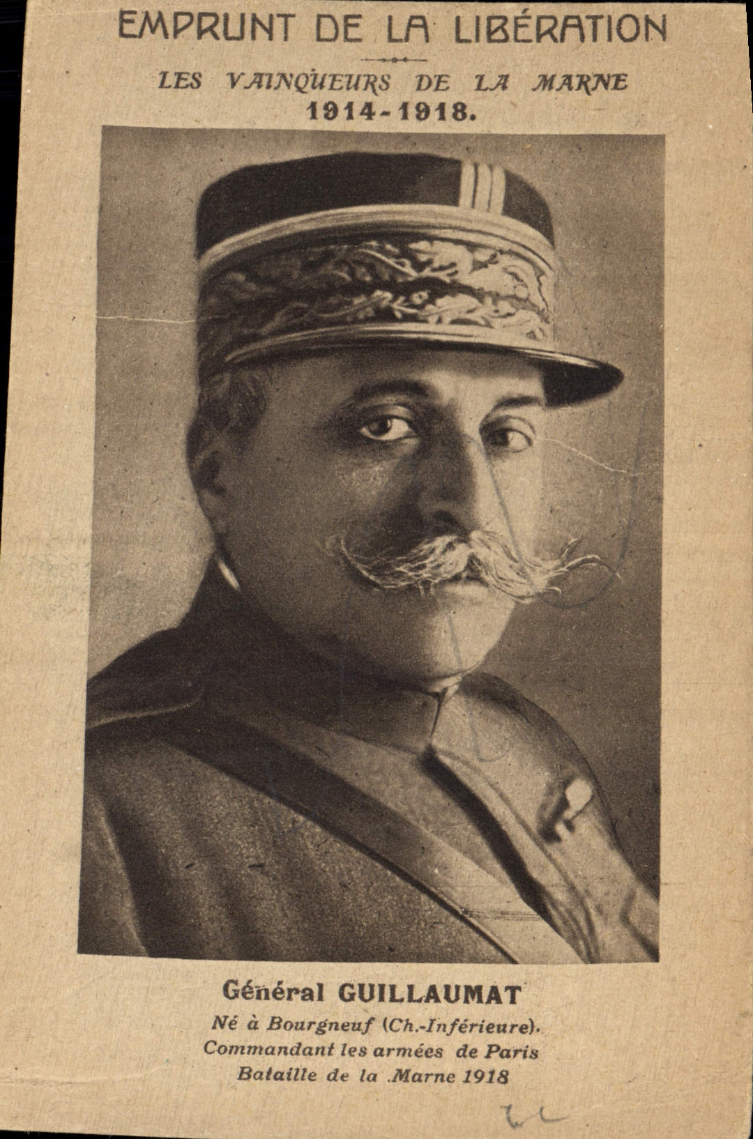 CPA Militaria Emprunt de la Liberation Vainqueurs de la Marne General Guillaumat 