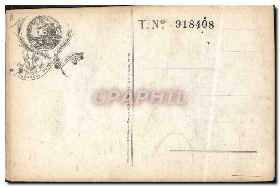 CPA Militaria Journee du poilu 1915 — Rückseite