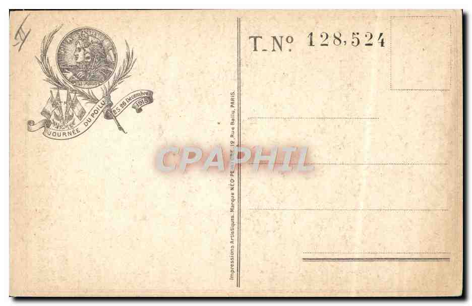 CPA Militaria Journee du poilu 1915 — Rückseite