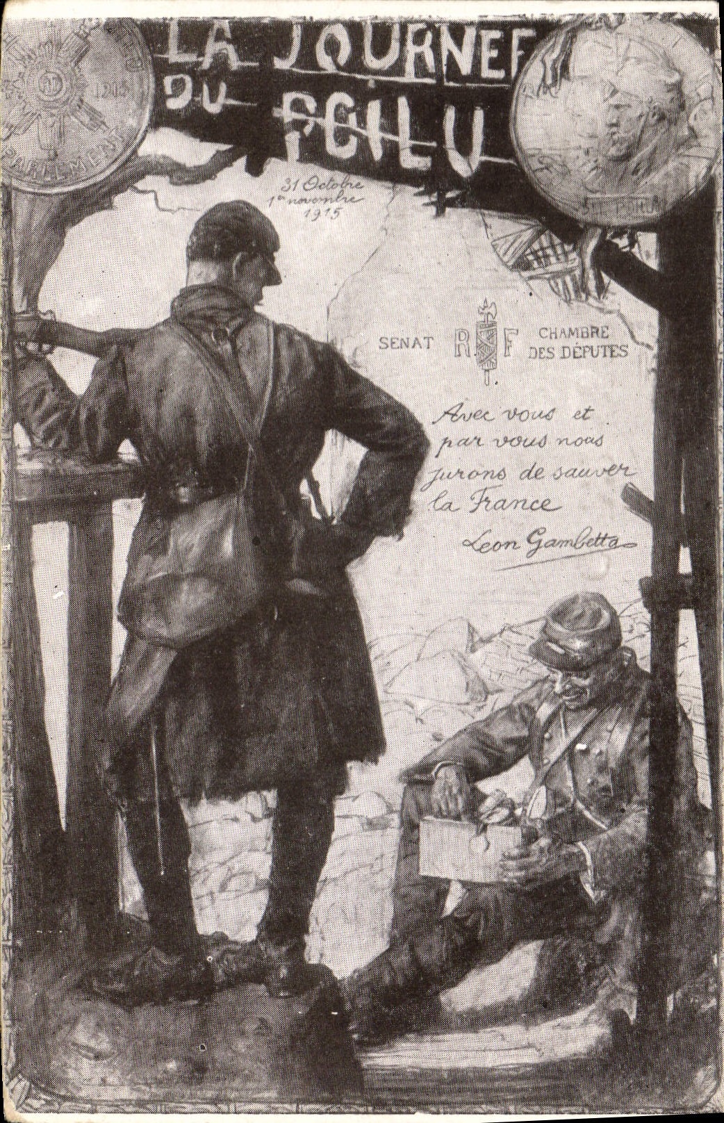 CPA Militaria Journee du poilu 