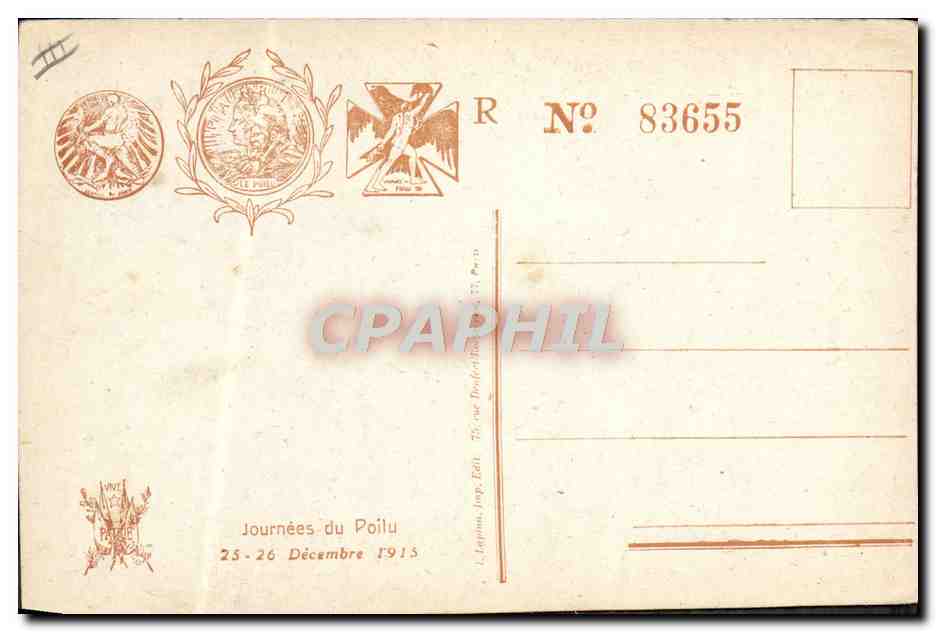 CPA Militaria Journee du poilu 1915 — Rückseite