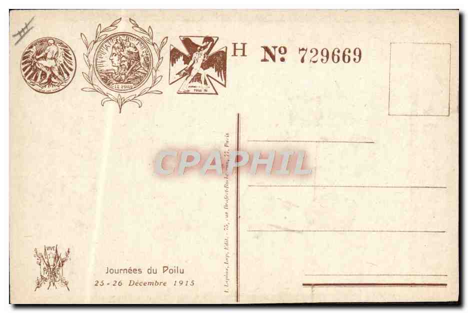 CPA Militaria Journee du poilu 1915 Enfants — Rückseite