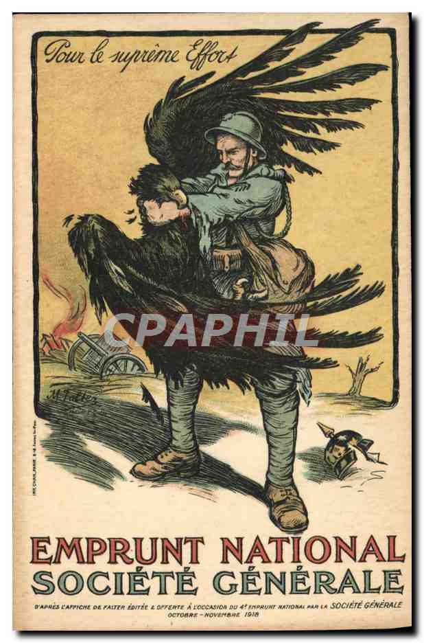 CPA Militaria Emprunt National Societe Generale Aigle TOP
