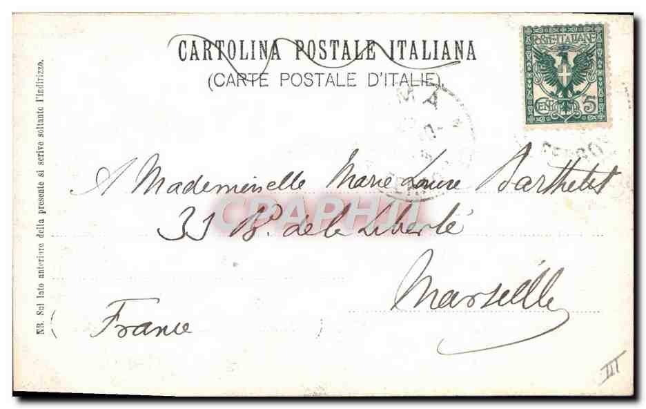 Deux hommes en portrait — ornements floraux et drapeaux — éditeur Cartolina Postale Italiana — Reverso