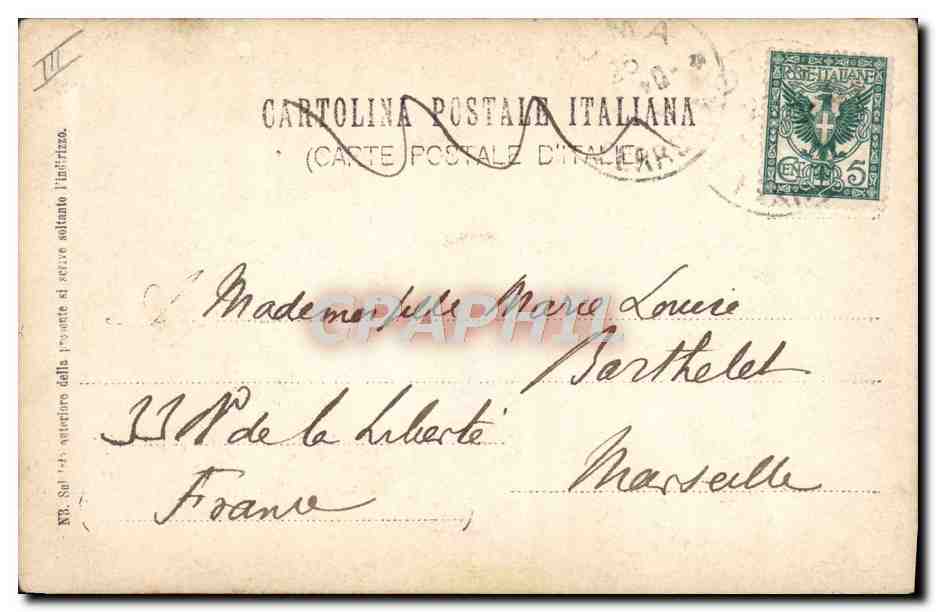 Roma - Avril 1904 — portraits de deux hommes — éditeur N.M. — Verso