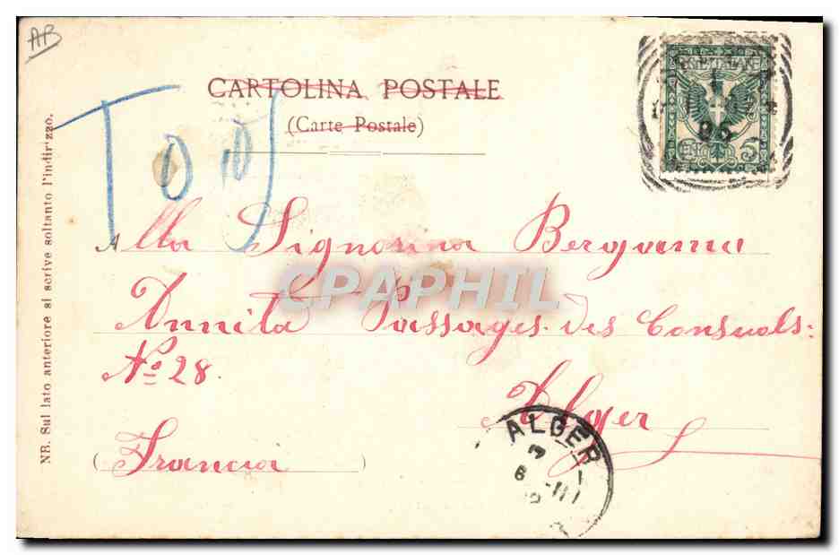 R. Marina — Ritorno a bordo della Compagnia di sbarco — A. Leolini e C. Edit., Spézia, n° 726 — Reverso