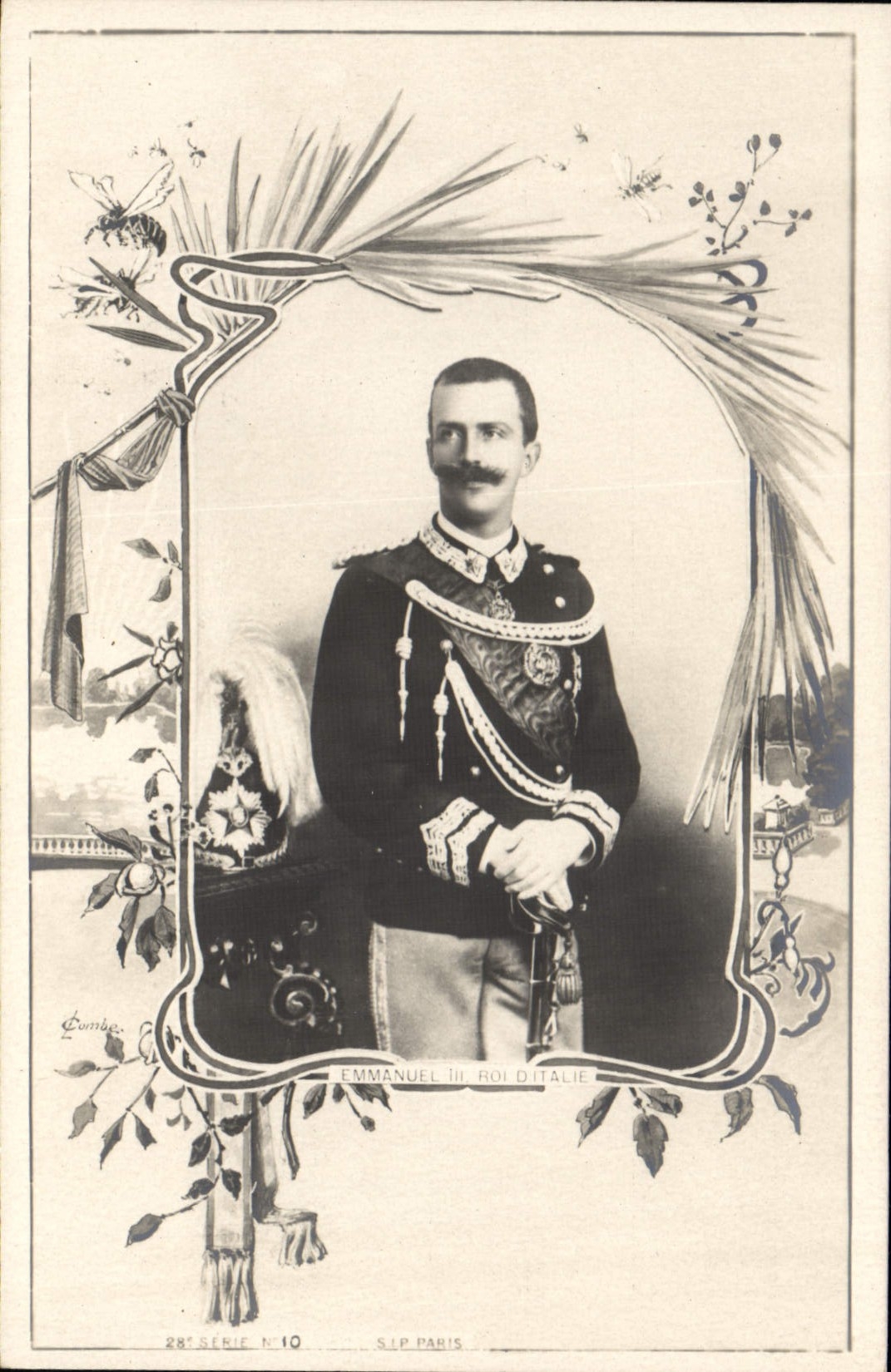 Emmanuel III, roi d'Italie — portrait en uniforme — Cunibé, série N°10, SIP Paris