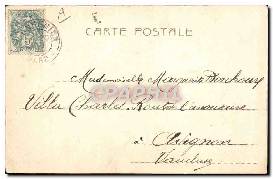 S.M. la Regina Elena e le princ. Jolanda e Mafalda — phot. Guigoni & Bossi — n° 5073 — Reverso