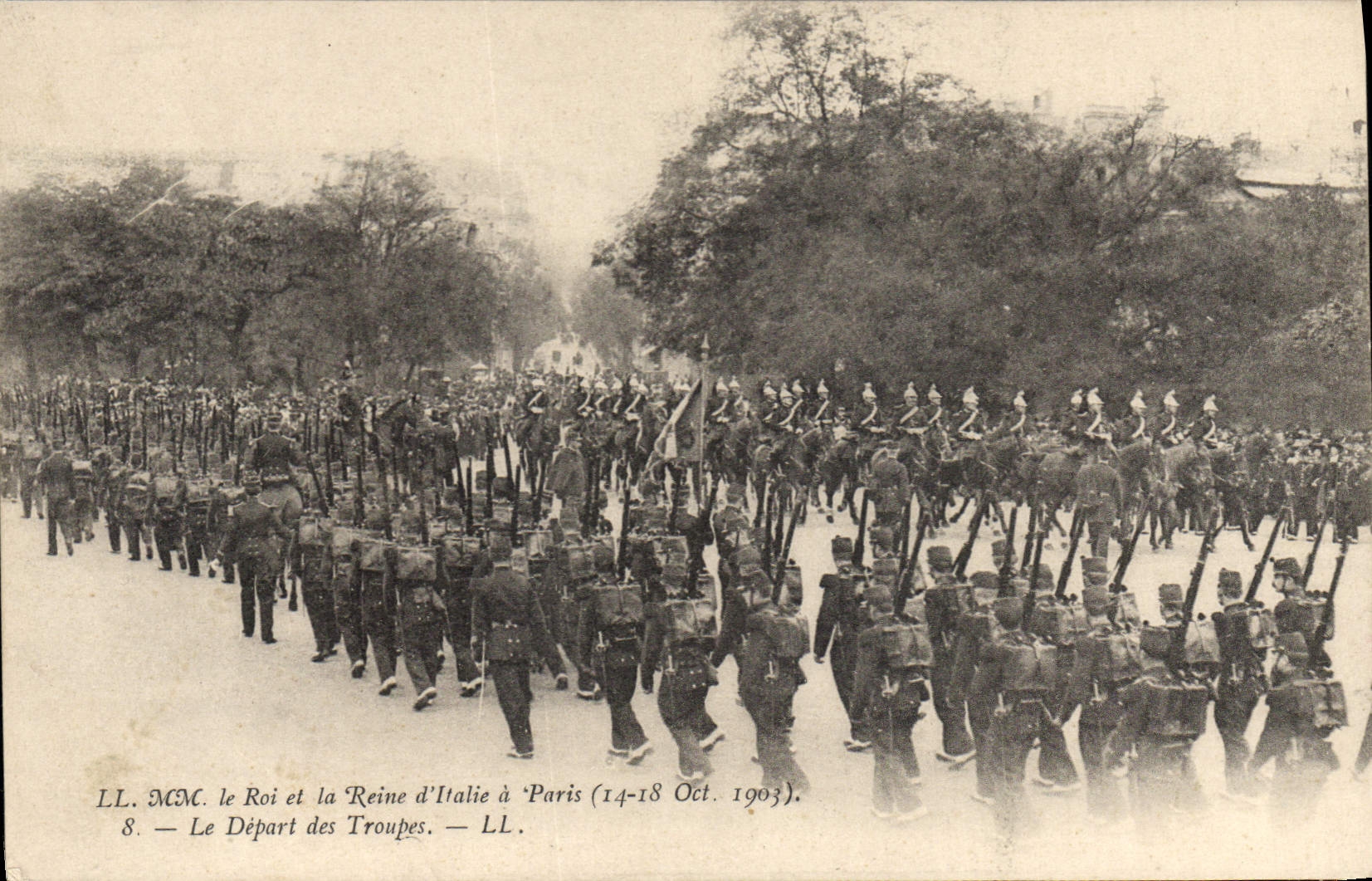 Départ des troupes italiennes à Paris — 14-18 Oct. 1903 — LL.