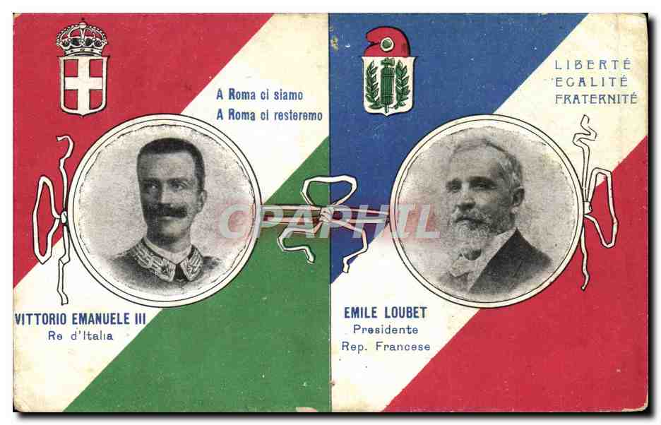 CPA Vittorio Emanuele III Emile Loubet
