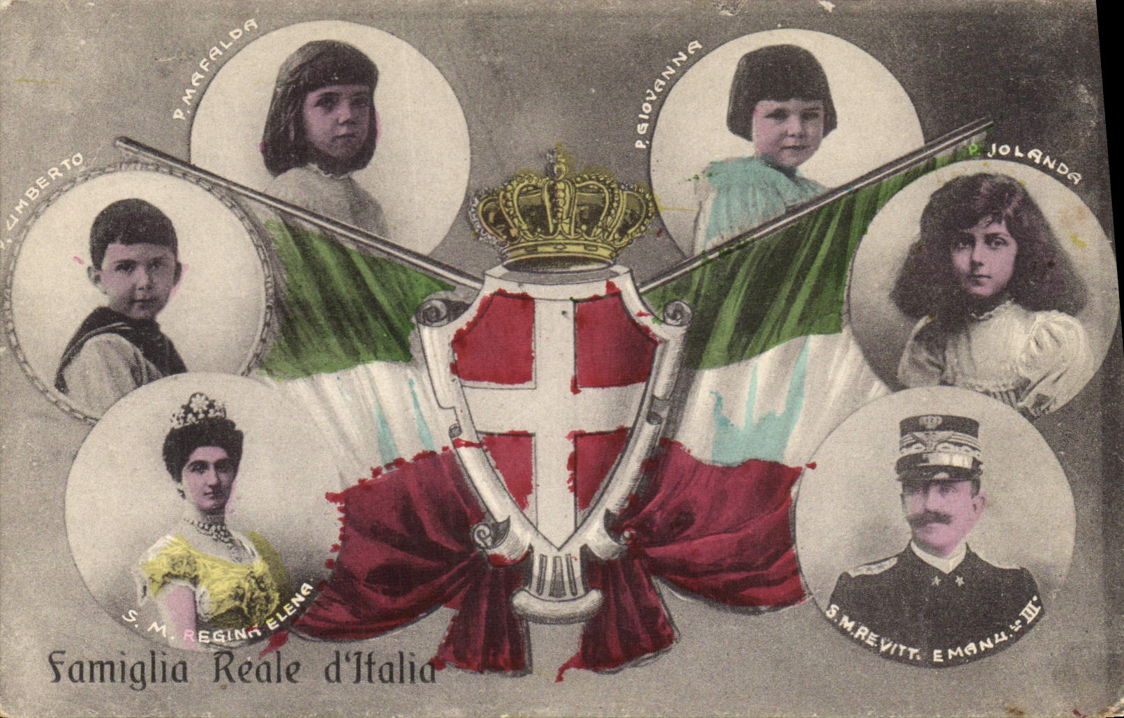 Famiglia Reale d'Italia — portraits des membres de la famille royale italienne — éditeur inconnu, n° de série 190