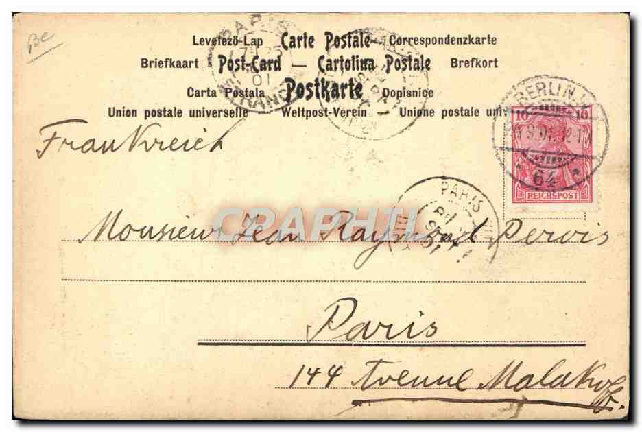 Präsident Loubet — Kupferstich — A. Hildebrandt, Kunstverlag Berlin W.B. Nr. 227 — Rückseite