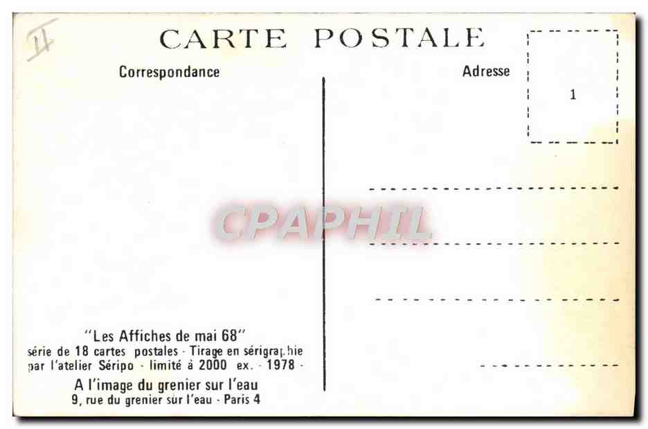 CPM Les affiches de mai 68 La police s'affiche aux Beaux ARts  — Rückseite