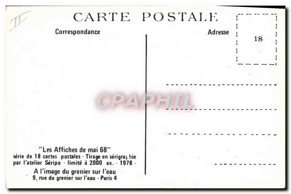 CPM Les affiches de mai 68 Retour a la Normale — Rückseite
