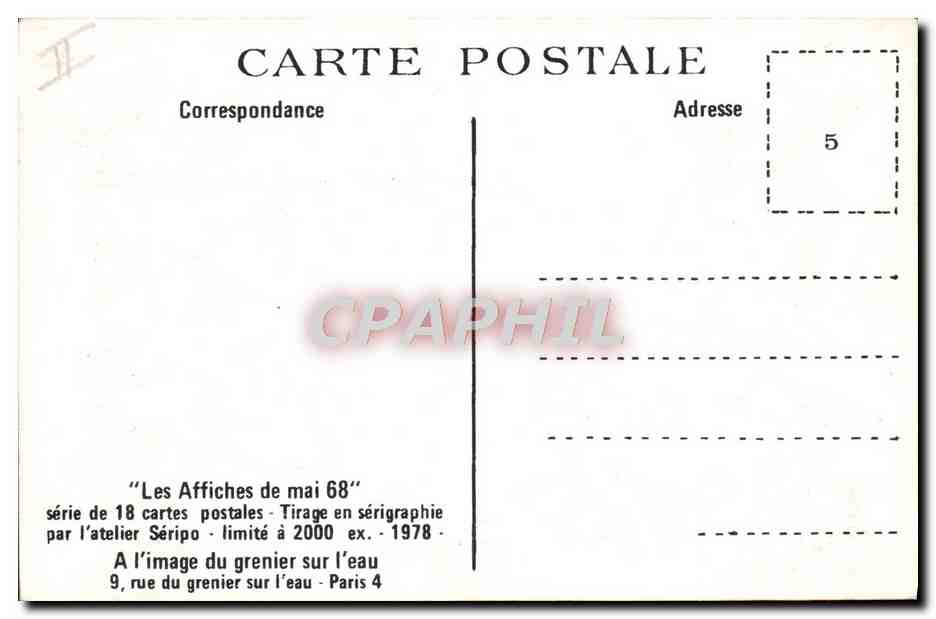 CPM Les affiches de mai 68 Moins de 21 ans voici votre bulletin de vote — Rückseite