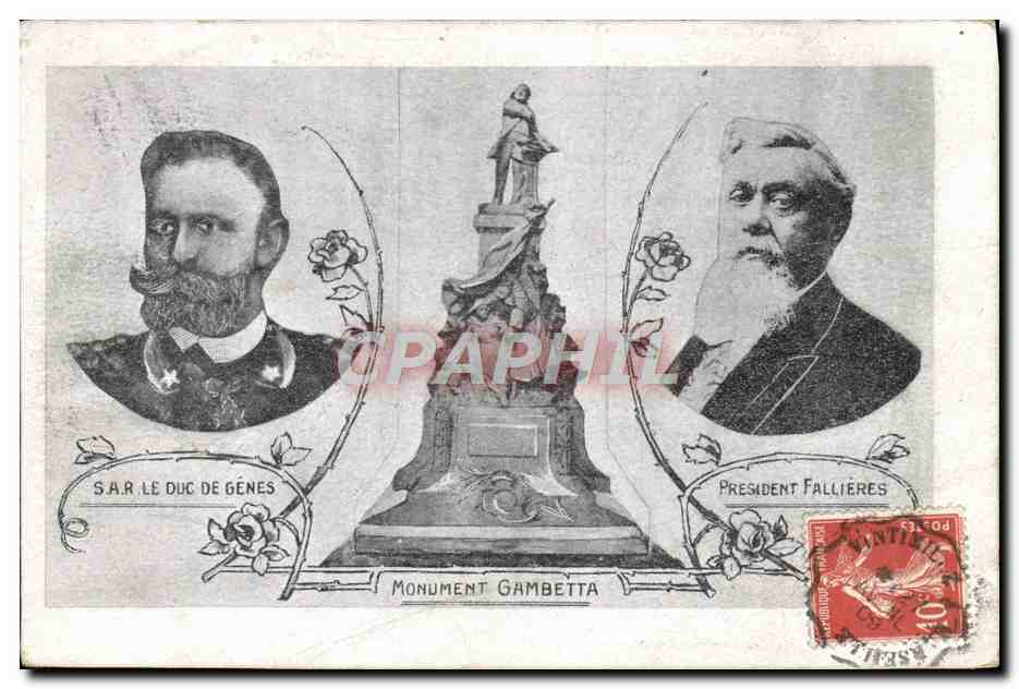 Gambetta-Denkmal — S.A.R. der Herzog von Genes und Präsident Fallières — Verleger nicht sichtbar