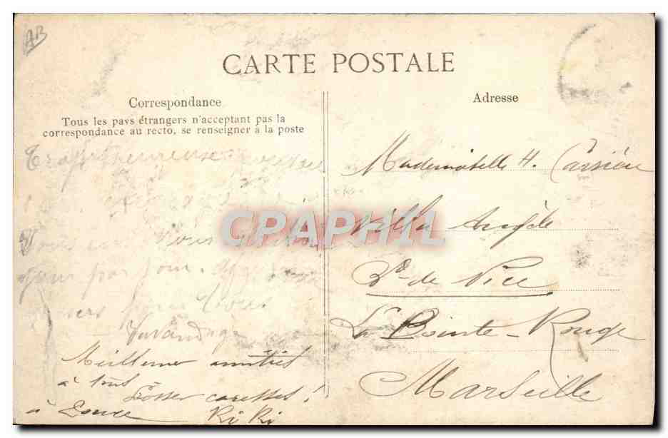 Revue von Longchamp — 14. Juli 1910 — Herr Fallières verleiht die Ehrenbezeugung an dekorierte Offiziere — Verlag E.P.D. — Rückseite