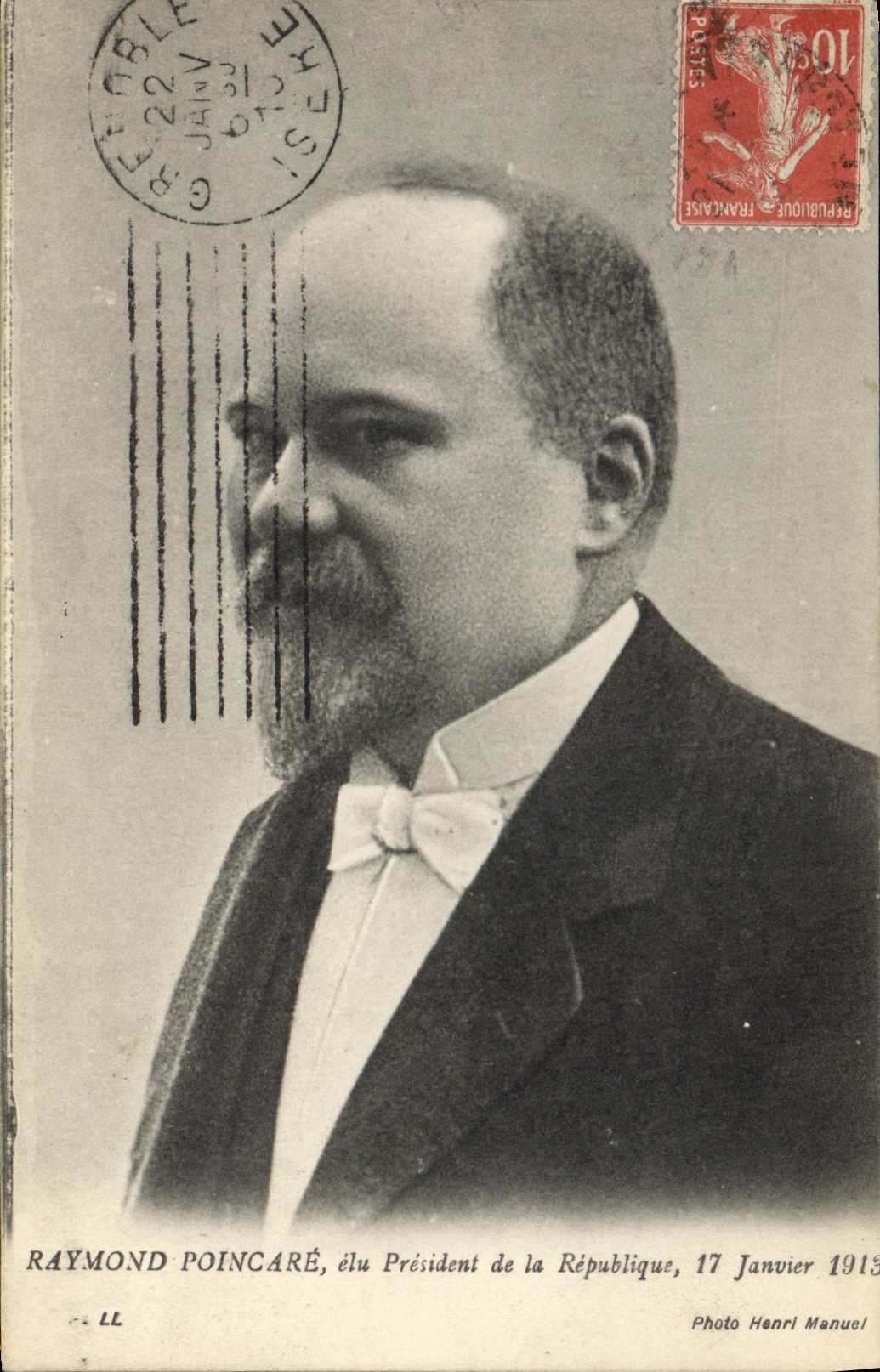 Raymond Poincaré, élu Président de la République — 17 Janvier 1913 — Photo Henri Manuel