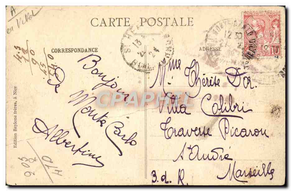 CPA Monte Carlo Tir aux pigeons Monaco  — Rückseite