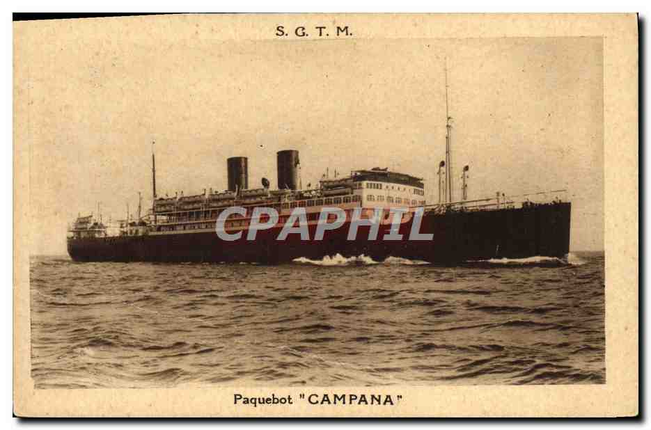 CPA Bateau Paquebot Campana SGTM