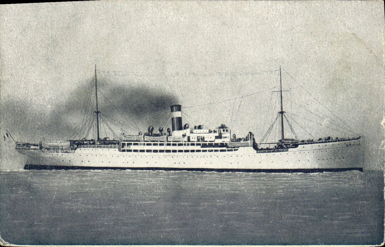 S.S. Braga — Navire de la ligne Fabrè — Imp. Maurin et Fages