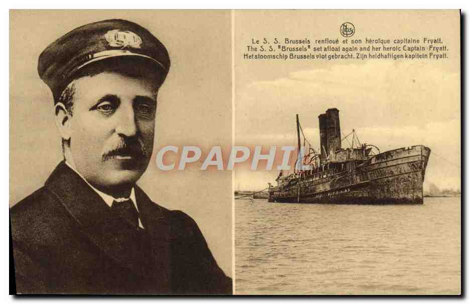 Le S.S. Brussels renfloué et son héroïque capitaine Fryatt — Édition J. Revyn, Bruxelles