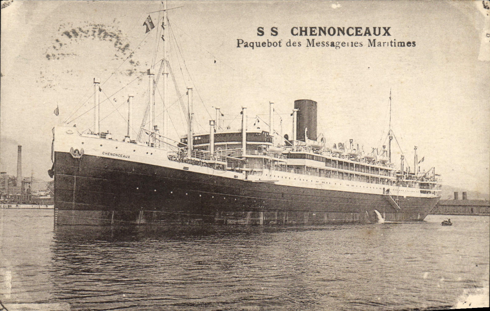 S S CHENONCEAUX — nave de las Messageries Maritimes — editor no identificado