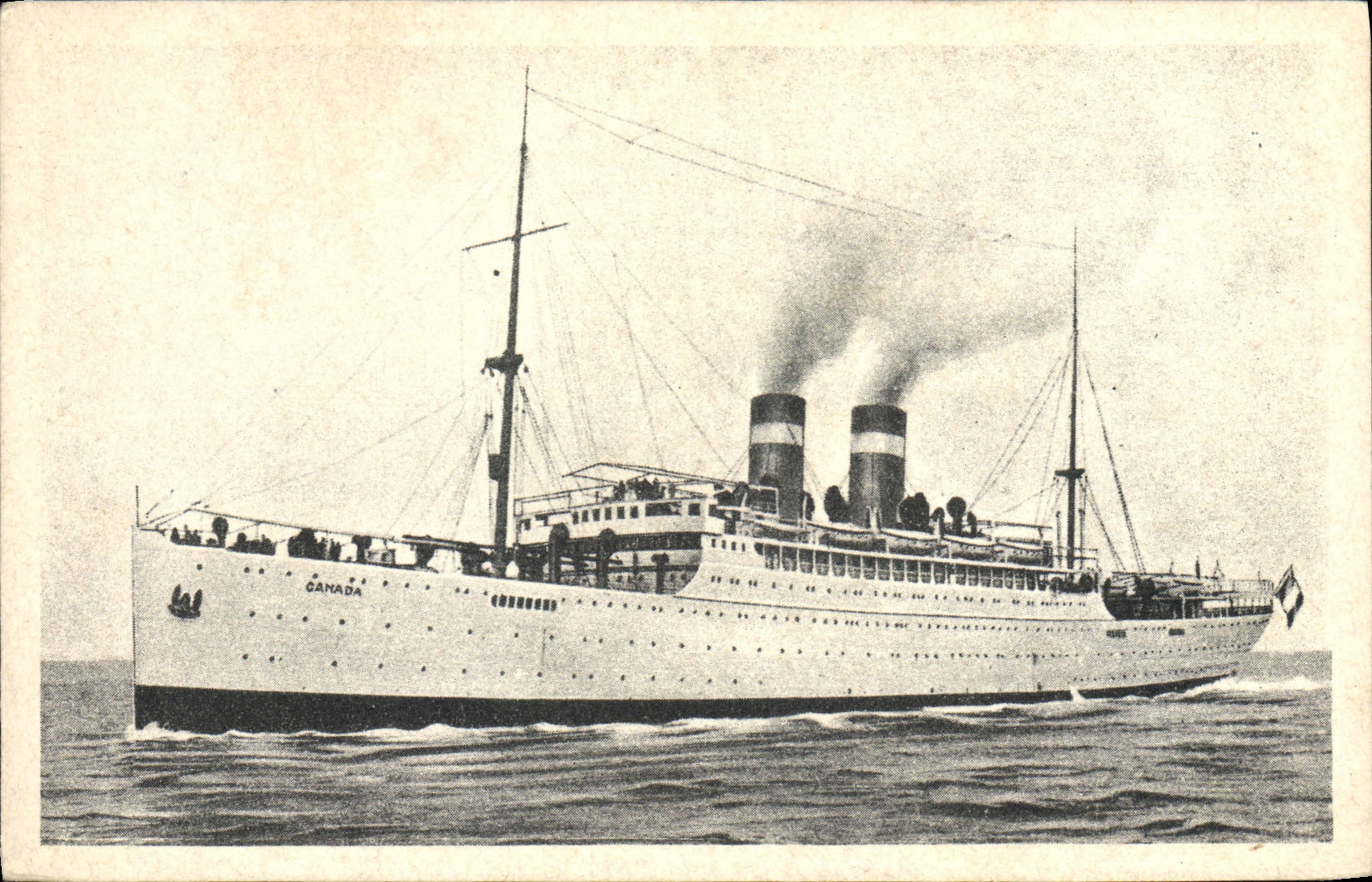 S.S. CANADA — Navire de la ligne Fabre — Éditeur : Fabre Line - Anverso