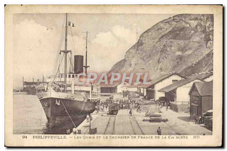Philippeville — Les Quais et le Courrier de France de la Cie Mixte — Graphil