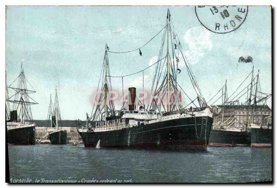 Marseille - Le Transsibérien « Crimée » rentrant au port — éditeur L.V. & Ch.