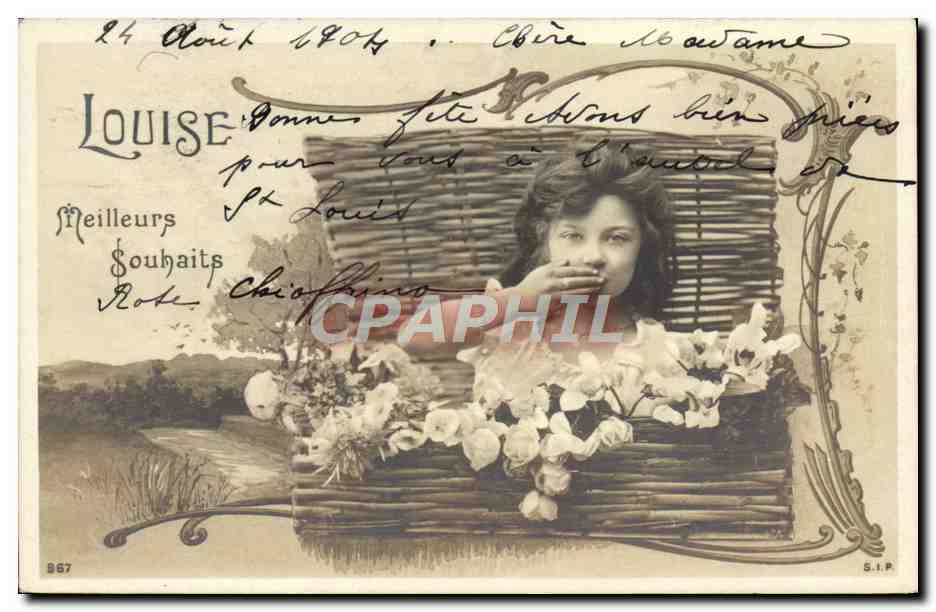 CPA Fantaisie Prenom Louise Enfant