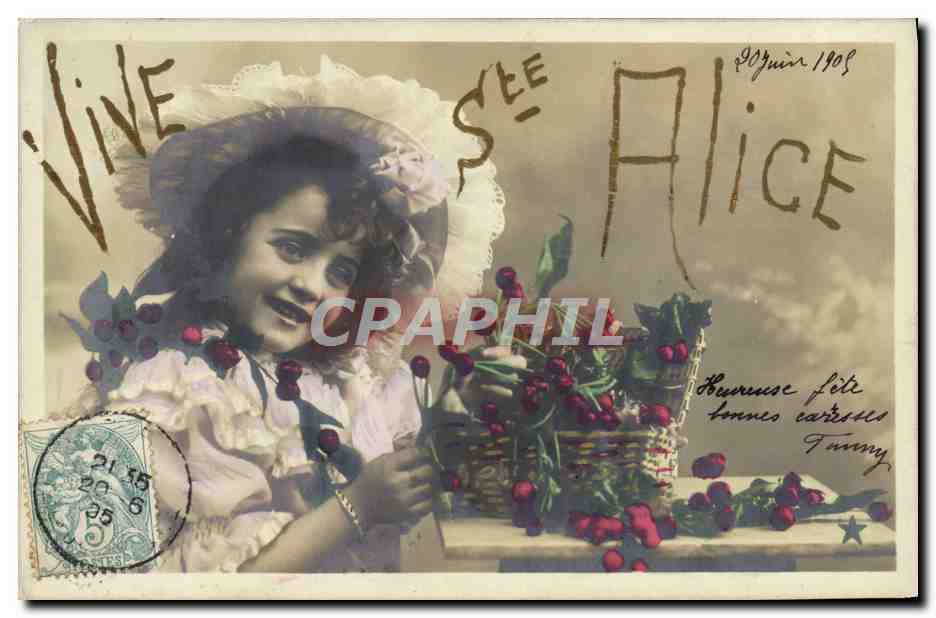 CPA Fantaisie Prenom Alice Enfant