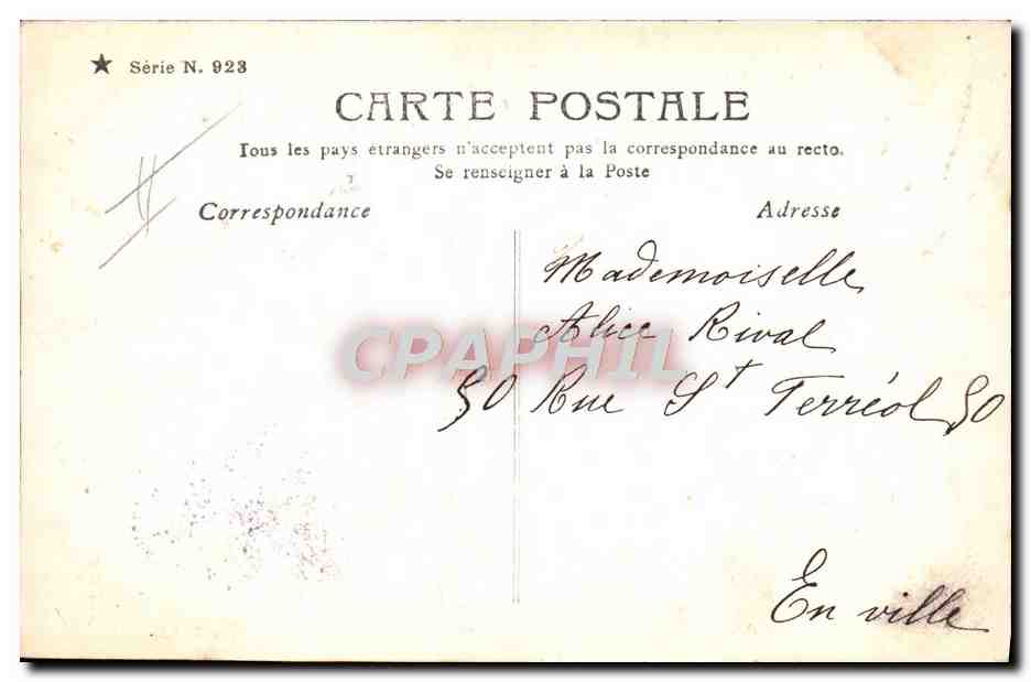 CPA Fantaisie Prenom Alice Enfant — Rückseite