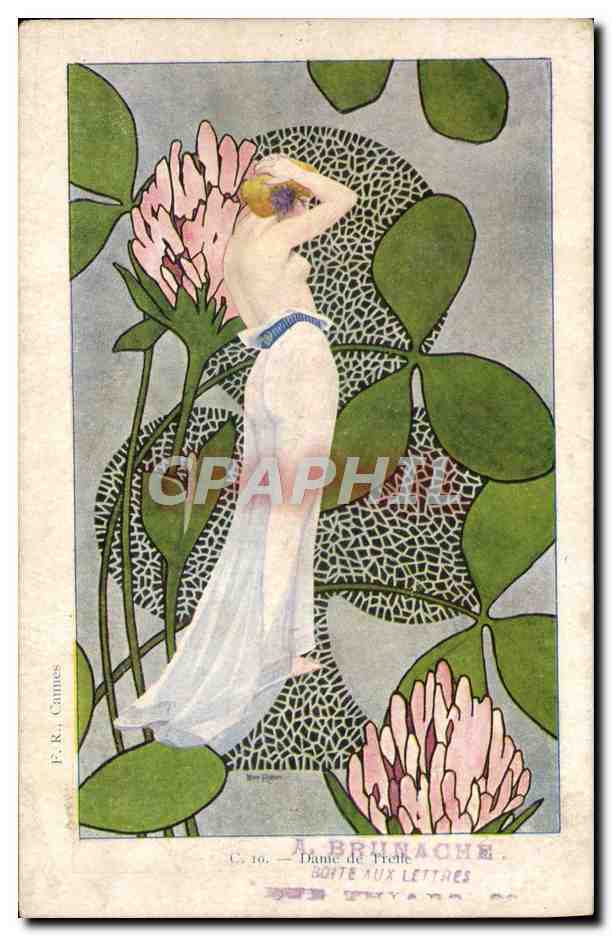 Dame de Trèfle — Art Nouveau — A. Brunache, Boîte aux Lettres, C. 10